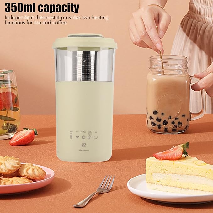 Milk Frother, 350ml Portable Electric Frother for Coffee, Automatic Milk Foamer for Latte Cappuccino Chocolate Milk Tea (Yellow)
