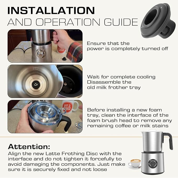 BMF600XL Latte Frothing Disc for Breville Milk Cafe - Milk Frother Plate Replacement Coffee Machine Accessories Part #BMF600XL - Fixes Milk Frothing Problems