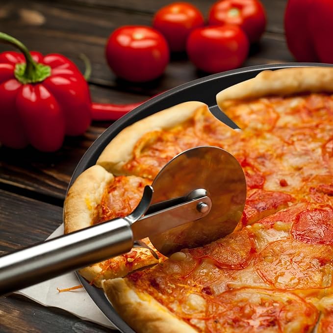 10 Inch Round Pizza Pan with Holes, Carbon Steel Pizza Pans fo Frozen & Homemade Pizza, Nonstick Pizza Tray for Oven