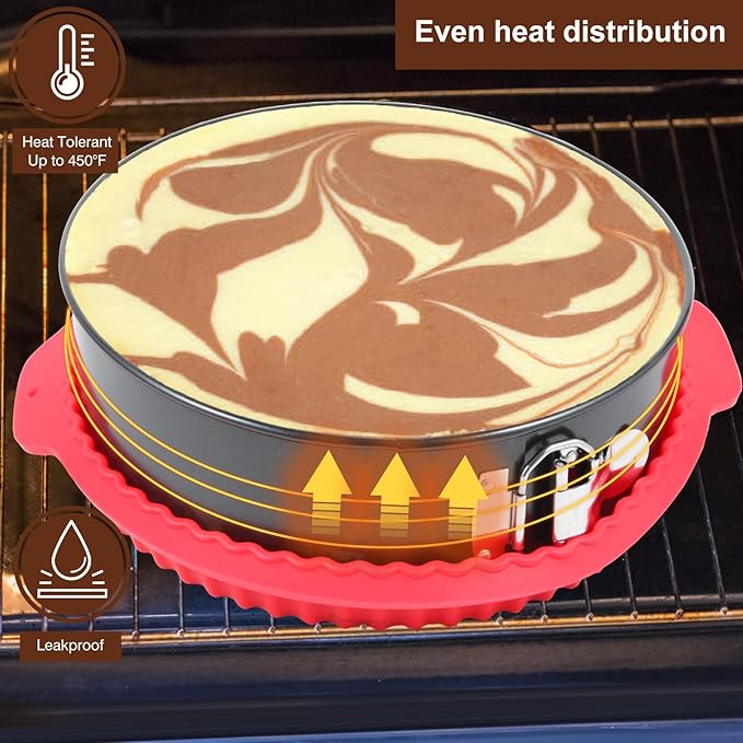 Premium Springform Pan Set - 4, 7, 9, 10 Inches Round Cake Pan set with Removable Bottom for Baking, Nonstick Coating, with Thickened Silicone Cheesecake Pan Protector