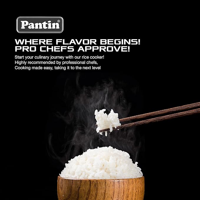 Pantin Commercial Electric Rice Cooker – 16 Cups Raw / 32 Cups Cooked Capacity w/Measuring Cup & Scoop – High-Efficiency Large Rice Cooker Commercial Rice Cooker for Restaurants, Hotels and Catering