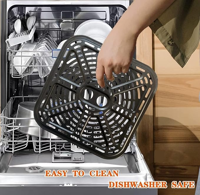 6.8QT Square Air Fryer Crisping Plate Tray for COSORI Pro III Dual Blaze Air Fryers, Upgraded Air Fryer Grill Insert Pan Plate Rack Grate Shelf for 6.8QT COSORI Air Fryers, Dishwasher Safe