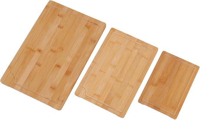 Pssopp Kitchen Sorting Cutting Boards 3PCS Wood Chopping Boards, Kitchen Sorting Cutting Smooth Charcuterie Butcher Blocks for Serving Meat Fruit Vegetables Cheese Food