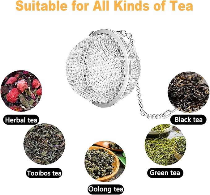 2pcs Tea Infuser TeaSanavie Loose Leaf Tea Steeper Stainless Steel Tea Ball Mesh Tea Strainer Silver Glow In The Dark Turtle Pendant Tea Filter with Extended Chain Hook for Brew Fine Loose Tea Leave