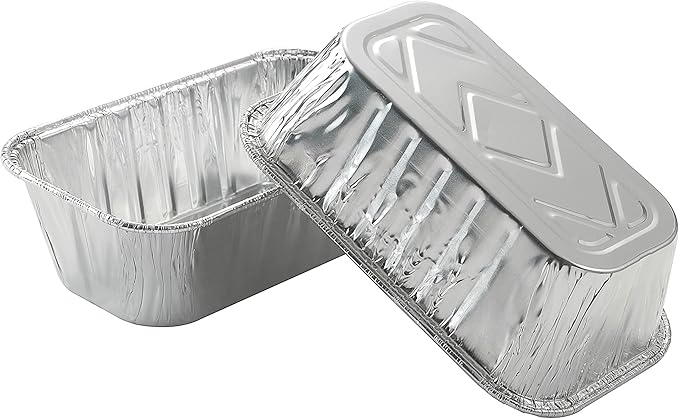 Waytiffer (50 Pack) 1Lb mini Loaf Pans Heavy Duty Disposable Aluminum Foil Bread Tins Standard Size 6" X 3.5" X 2.5" Oven Safe Sturdy Small Bread Tin Pans 1 Pound Loaf Pans