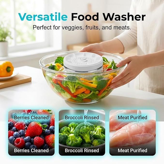 Fruit and Vegetable Washing Machine, Upgraded Portable Fruit Cleaner Device, IPX7 Waterproof Fruit and Vegetable Cleaner for Home Kitchen to Purify Produce (1PCS)