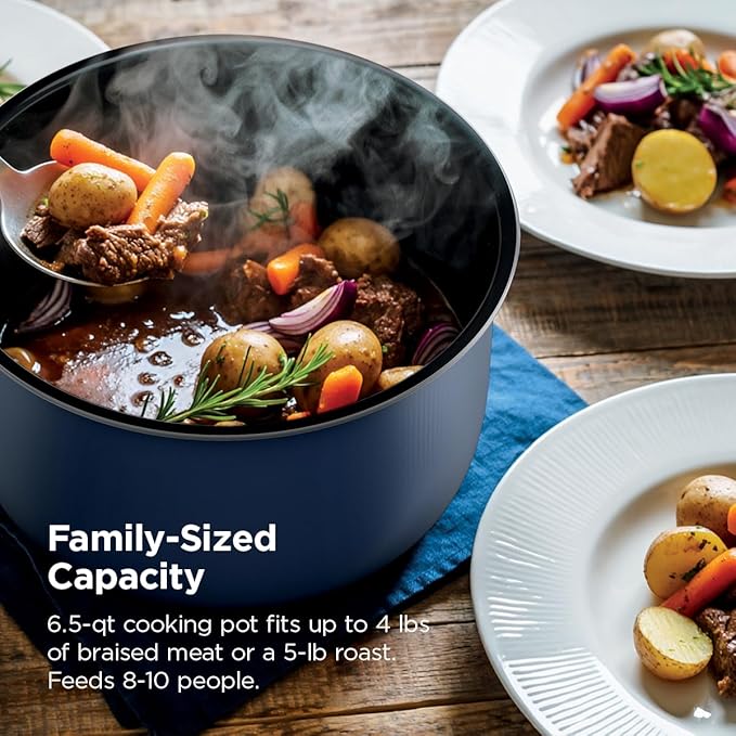 Ninja HyperHeat 9-in-1 6.5-qt Pressure Cooker | Steams, Slow Cooks, Sears, Sautés, Sous Vide, Yogurt & More | With SimpliServe Pot | Powerful 1200-Watt | Blue Macaron | PC201