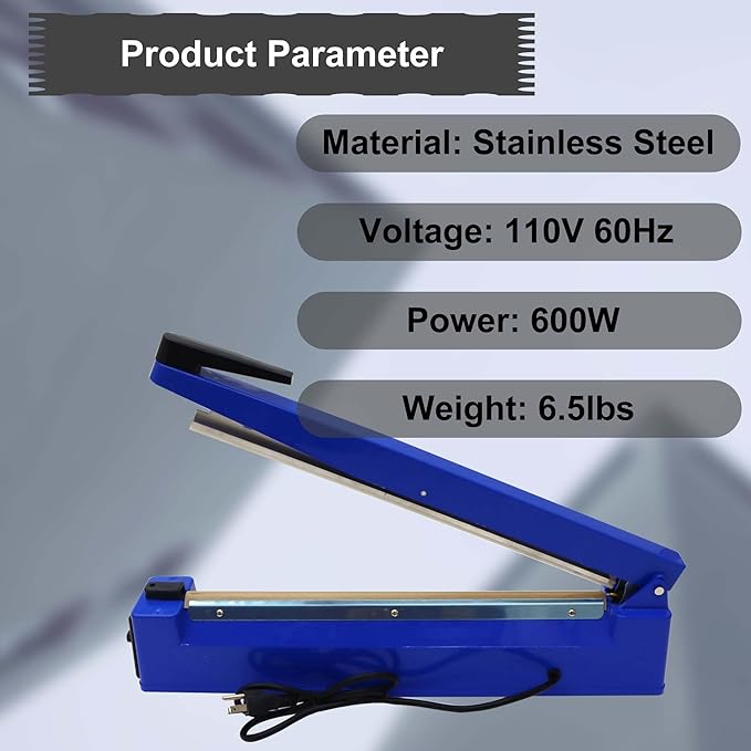Food Bag Sealer Mini Hand Pressure Heat Sealing Machine Portable Handheld Vacuum Sealer 110V 600w for Poly Bag PVC heat shrink films