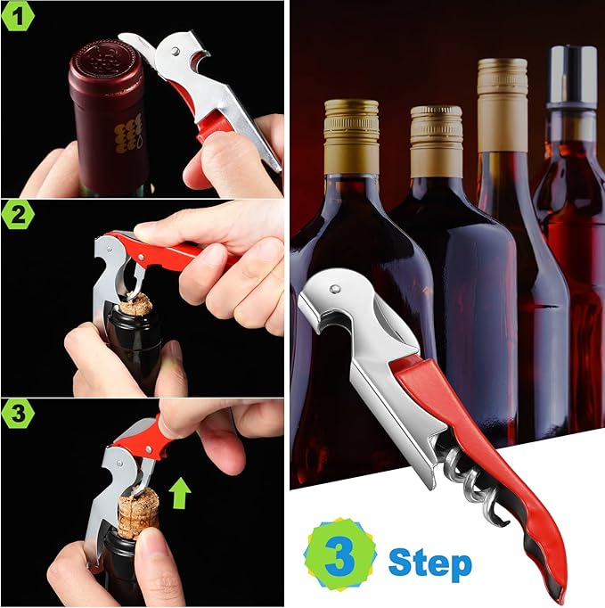 Honoson 16 Pieces Wine Opener Bulk Corkscrew Bottle Wine Key Opener Waiter Metal Heavy Beer Corkscrew Serrated Foil Cutter Key for Servers Home Restaurants Bars Waiter Bartenders (Fresh Colors)