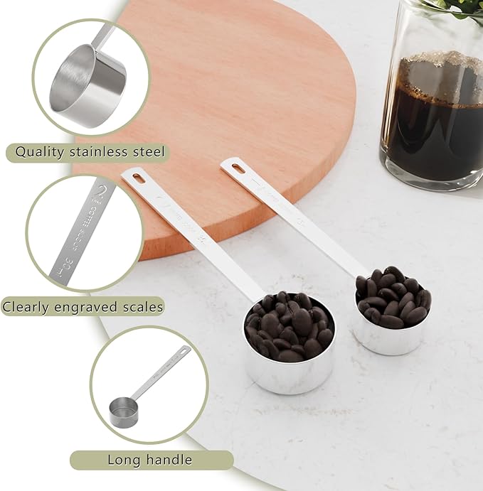 LEIFENY 1PCS 1 Tablespoon Coffee Scoop, Long Handle Measuring Spoon, One tbsp (15ml) Stainless Steel Scooper