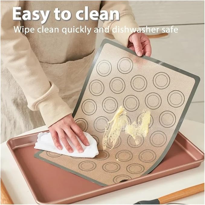 1 Piece Silicone Baking Mat Non Stick Heat Resistant Oven Liner Sheet for Cookie Macaron Bread Tool(Black 42x29.5cm)