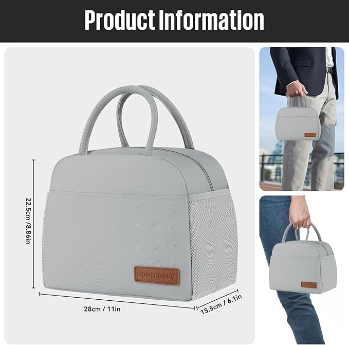 douyadady Lunch Bag Women/Men Lunch Box Women/Men (grey)