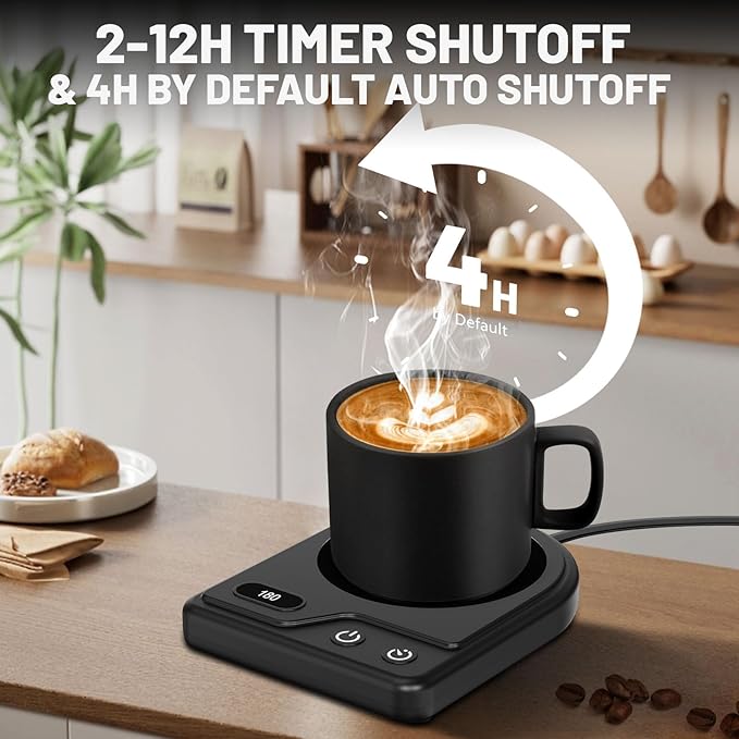 Mug Warmer,Coffee Mug Warmer with 3 Adjustable Temperature Settings,Coffee Warmer with 2-12H Auto Shutoff Functions,Easy to Clean Mug Heater for Desk,Grandma Gifts for Mothers Day