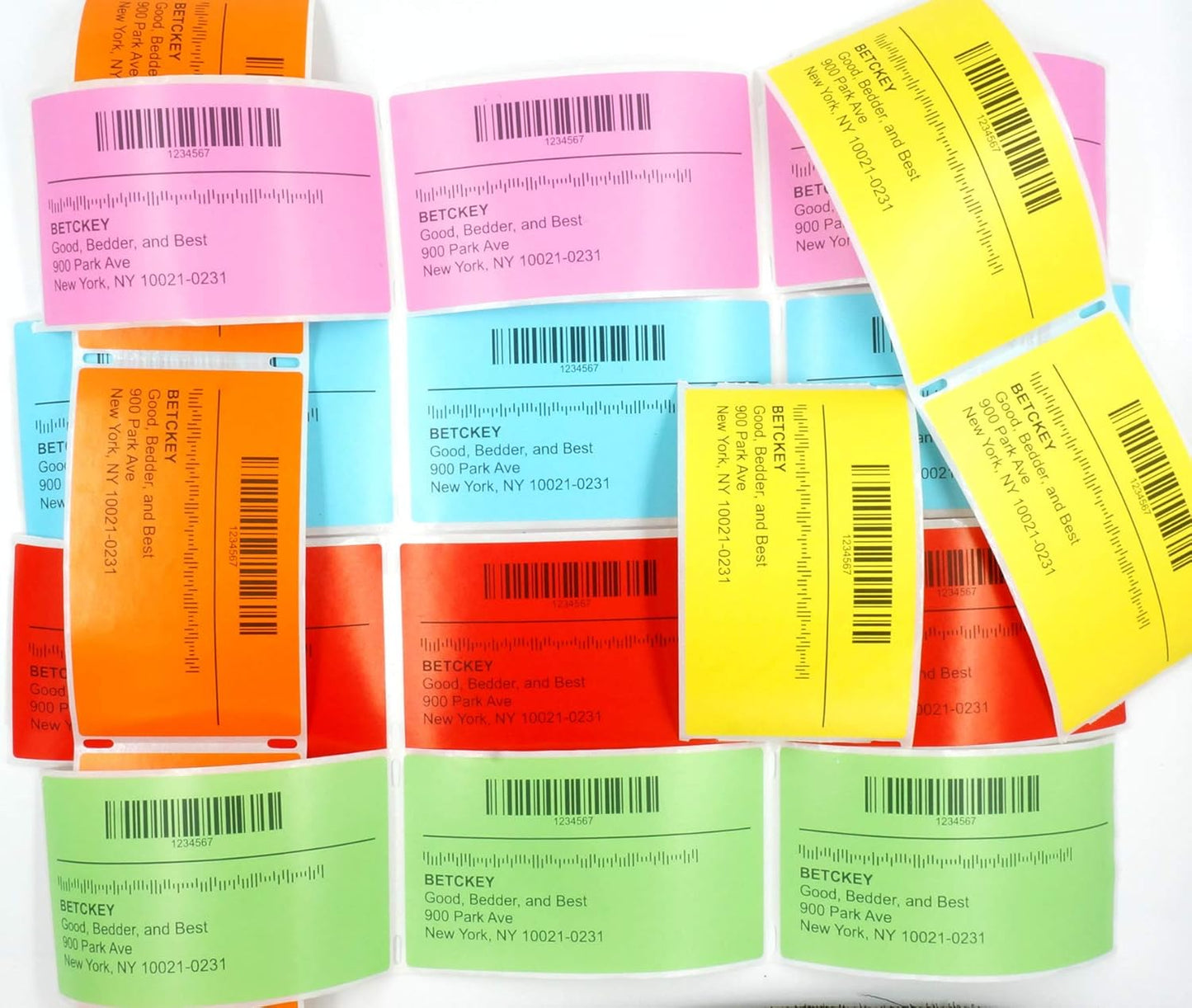 BETCKEY - 4" x 2.5" Shipping & Multipurpose Labels Compatible with Zebra & Rollo Label Printer,Premium Adhesive & Perforated[Green, 6 Rolls, 3720 Labels]