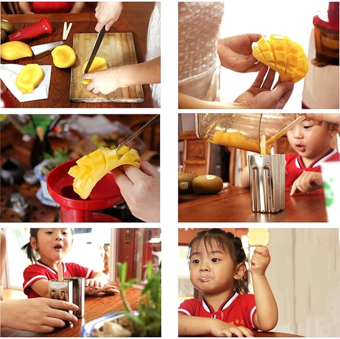 Set of 6 Stainless Steel Popsicle Molds Kit, Metal Popsicle Moulds,Homemade Ice Treat Makerwith 50 Wooden Sticks and 6 Silicone Seals and 20 Pop Bags,Cleaning Brush（semi-circular）
