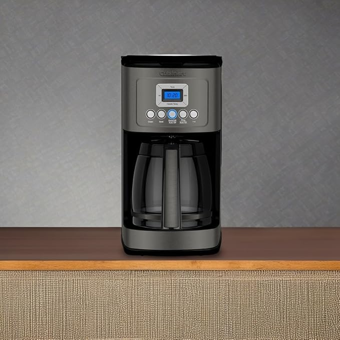Cuisinart 14-Cup Coffee Maker, Programmable PerfecTemp Glass Carafe Coffee Machine with 1-4 Cup Setting, Brew Strength Control and Pause, Stainless Steel, DCC-3200BKSNAS, Black