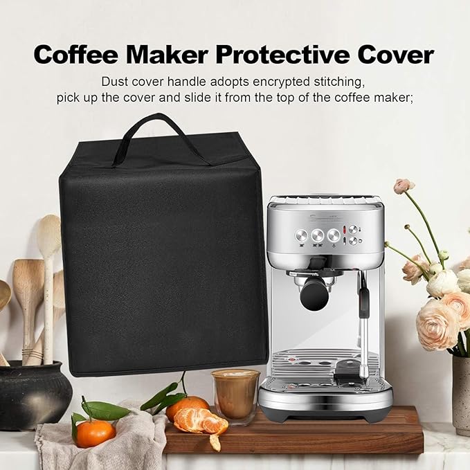 Dust Cover for Plus Espresso Machine BES500BSS Stainless Steel Dust Covers for De'Longhi Stilosa Manual Espresso Machine EC260BK Heavy Duty Waterproof Protective Cover Case (Black)