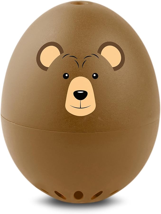 Bear BeepEgg – Egg Timer for Boiling Eggs – Musical Egg Cooker for Soft, Medium, Hard Boiled Eggs – Food Safe – Singing Floating Egg Timer – Egg Cooker for 3 Levels of Doneness - Brainstream