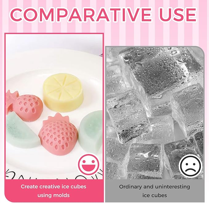 Fruit Theme Silicone Molds for Candy Making, 2 Pack Strawberry & Lemon Gummy Molds Set, Non-Stick 6-Cavity Fruit Snack Molds for Chocolate, Jelly, DIY Kitchen Baking Supplies