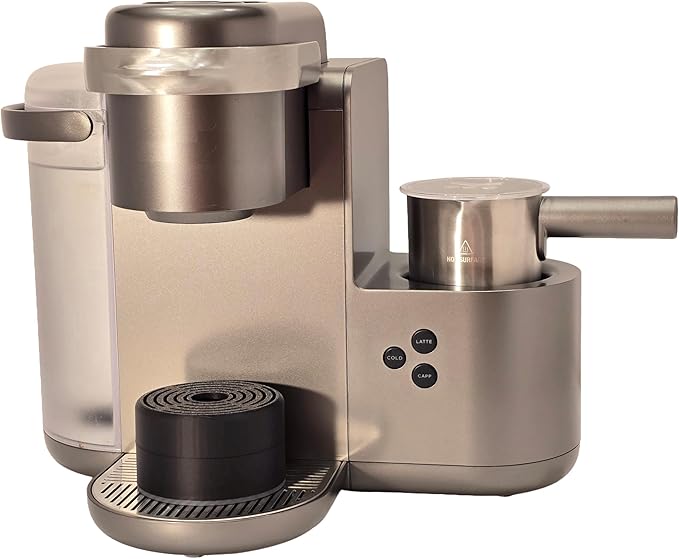 Elevate Anti-Splash Cup Riser Accessory for most Keurig K-cup, Cuisinart Single Serve, and other Coffee Makers, Adjustable for Cup Size and Drip Tray Type (Black with Dark Gray).