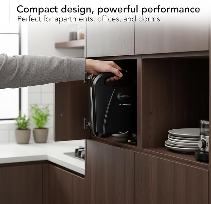 OVENTE Electric Panini Press Grill with Nonstick Plates, LED Indicator Lights, Thermostat Control, Compact Sandwich Maker Perfect for Cooking Breakfast, Steaks, Eggs Snacks & More, Copper GP0110CO