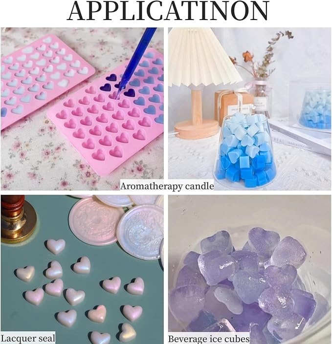 2 Pack Heart Silicone Molds Non-Stick Food Grade Silicone Molds Baking Mold Reusable Candy Mold,Used for Jelly, Homemade Treats, Candy, Chocolate,candle,lacquer seal Making Supplies