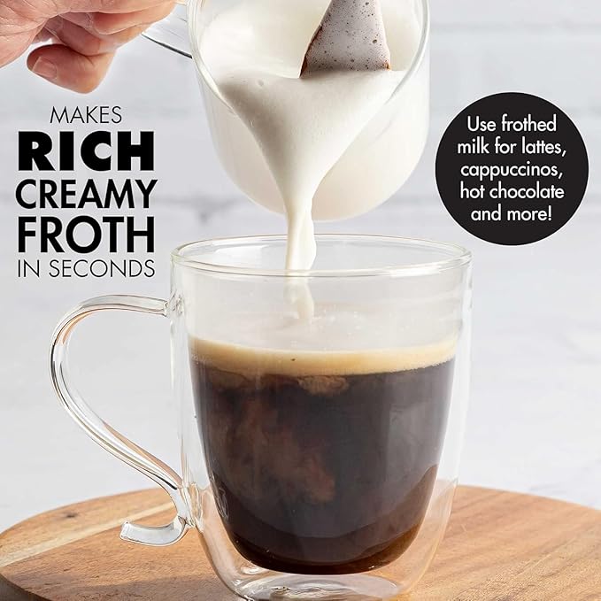 Primula Hanheld Electric Milk Frother with Stand, Foam Maker, Stainless Whisk, Drink Mixer, for Cappuccino, Latte, Macchiato, Matcha, Multi-Color Gift Set