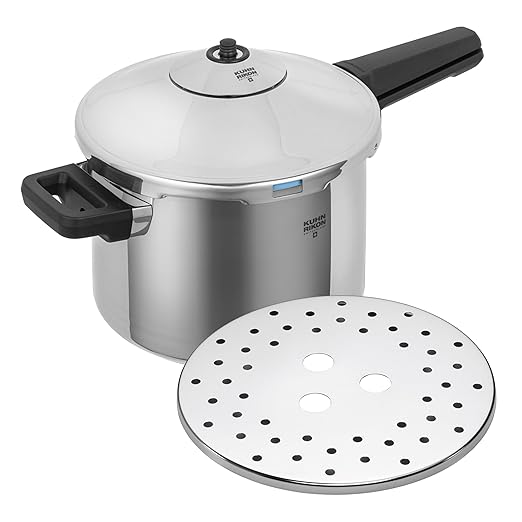 Kuhn Rikon Duromatic Stainless-Steel Saucepan Pressure Cooker - 7.4-Qt, Silver