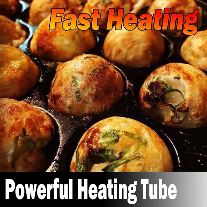 Takoyaki Maker Commercial Ebelskiver Pan 56 Holes Electric Grill Machine for Aebleskiver, Cake Pops, Pancake Balls, Donut Holes, 4000W, 220V