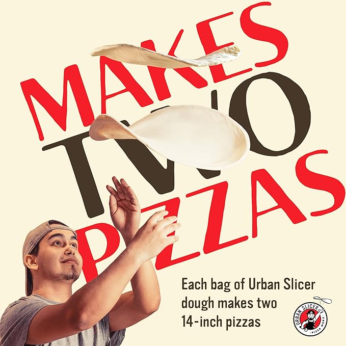 Urban Slicer Pizza Worx, Outdoor Grilling Pizza Dough Mix, Make-At-Home Dough Kit, Crispy Thin Crust, 2 Bags, 13.4 oz Each, Makes 4 Crusts