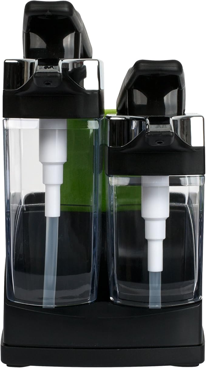 Casabella Sink Sider Duo Soap Dispensers with Sponge, Black and Chrome Plating