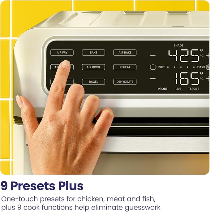 Chefman Air Fryer Toaster Oven Combo with Probe Thermometer, 12-In-1 Stainless Steel Convection Countertop, 10 Inch Pizza, 4 Slices of Toast, Cooking, Baking, Toasting, Roaster Oven Airfryer 20QT (Renewed)