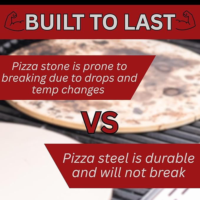 ThermiChef 16x16 Pizza Steel, 3/8" Thick, 27.5 lbs - Cooking Steel for Oven & Grill - Made in USA