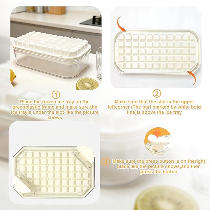 Mini Ice Cube Tray with Lid and Bin + Mini Ice Cube Trays with Lids