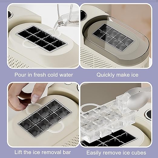 Mini Ice Maker Machine Counter Top for Home, Ice Ready in 10 Mins, Low Noise & Energy Saving, Easy to Clean, Portable Small Clear Ice Cube Maker for Kitchen (White #Name?)