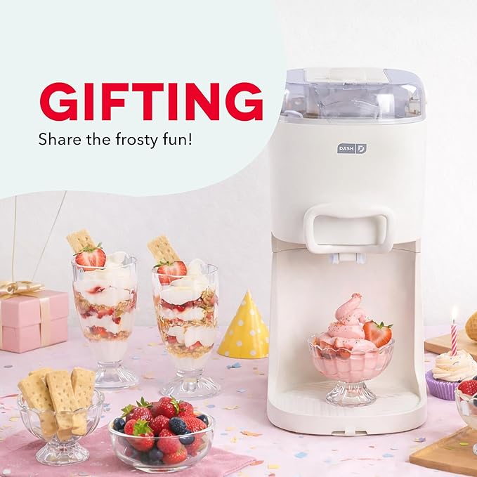 Dash Soft Serve Ice Cream Machine - Frozen Dessert Machine for Soft Serve, Froyo, Sorbet, and Fruit Whips - Compact Design - Features Double Insulated Freezer Bowl - 1-Pint Capacity