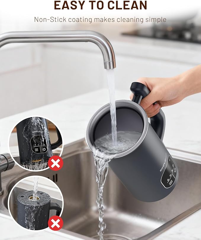 SIMPLETASTE Milk Frother, 4-in-1 Electric Milk Steamer with LED Touch Screen, Automatic Warm and Cold Foam Maker and Milk Warmer for Latte, Cappuccinos, Macchiato