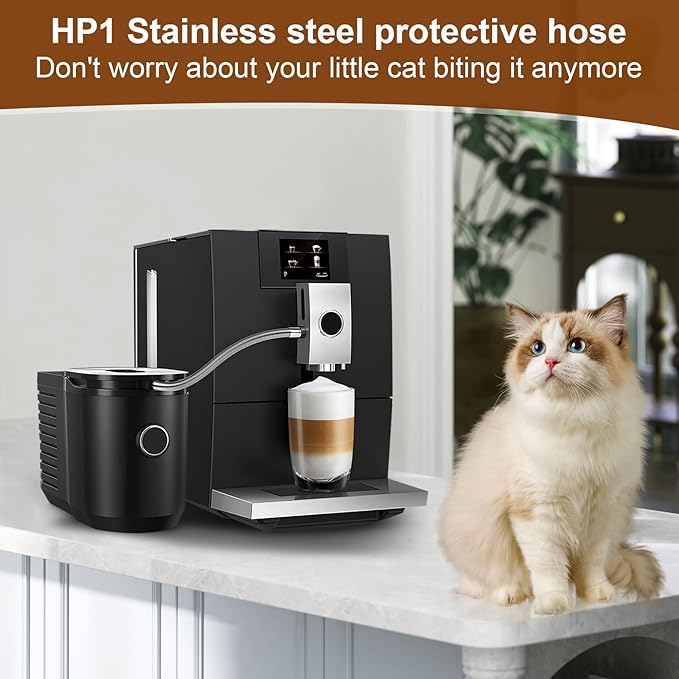 Stainless Steel Milk Pipe Casing with HP1 Adapter, Compatible with Jura Coffee Machine Models:WE8, ENA 8, Micro 90, E6, D6,E6 (CNC),E6 (INTC),E8 (2015)