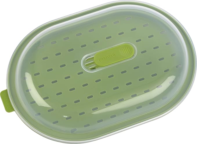 GoodCook Everyday Microwave Food Steamer – Vegetable & Fish Cooker, Preserves Vitamins & Nutrients, Quick Dinner & Meals, Adjustable Steam Release Vent