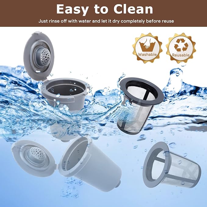KEEPOW 4PCS Reusable Filter Cup for Cuisinart Coffee Maker, Reusable Coffee Filters for Single Serve Coffee Maker
