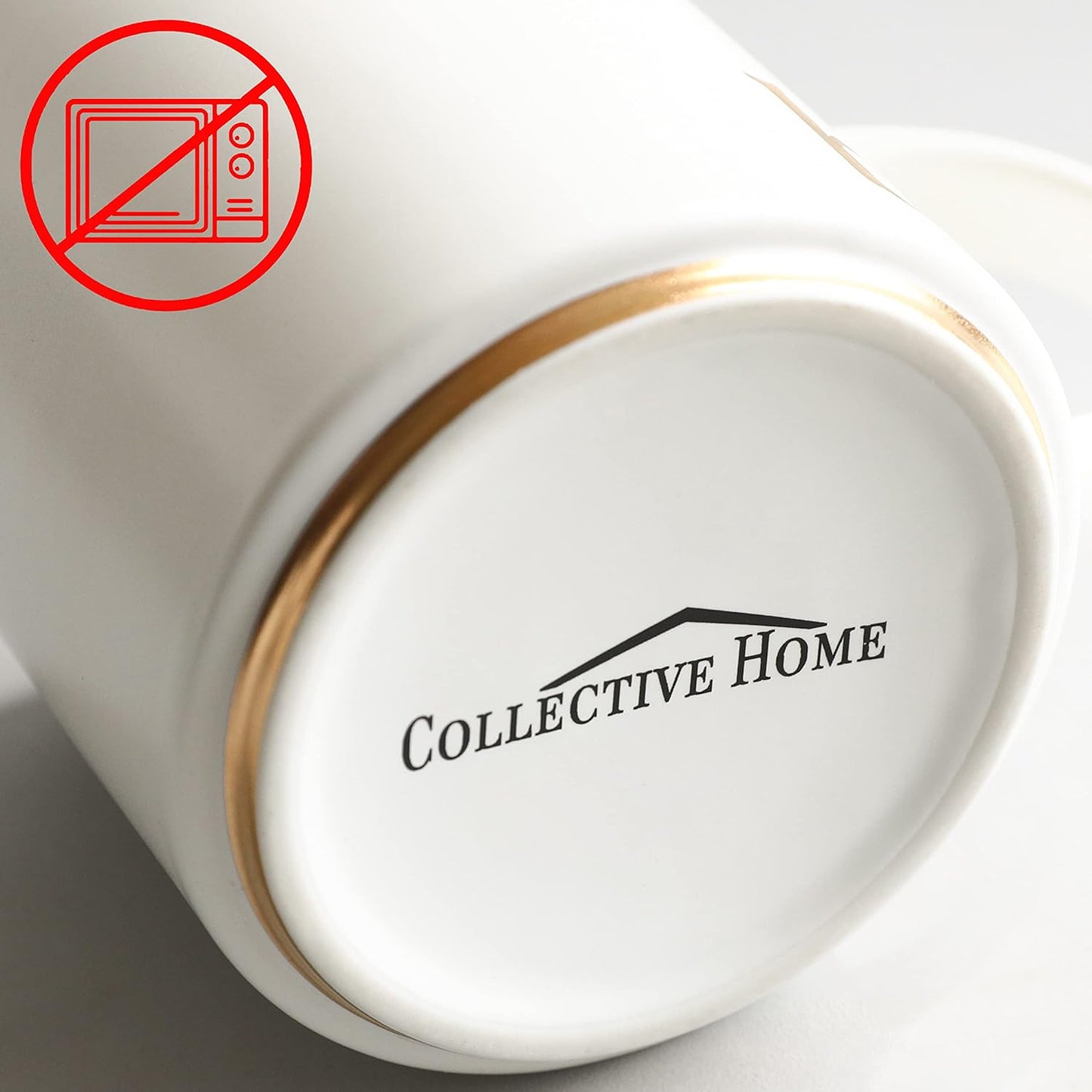 COLLECTIVE HOME - Monogram Ceramic Mugs, 15 oz Golden Initial Coffee Cups, Elegant Alphabet Tea Mugs, Elegant Personalized Mug with Gift Box, Unique Mug with Double Side Capital Letter (F)