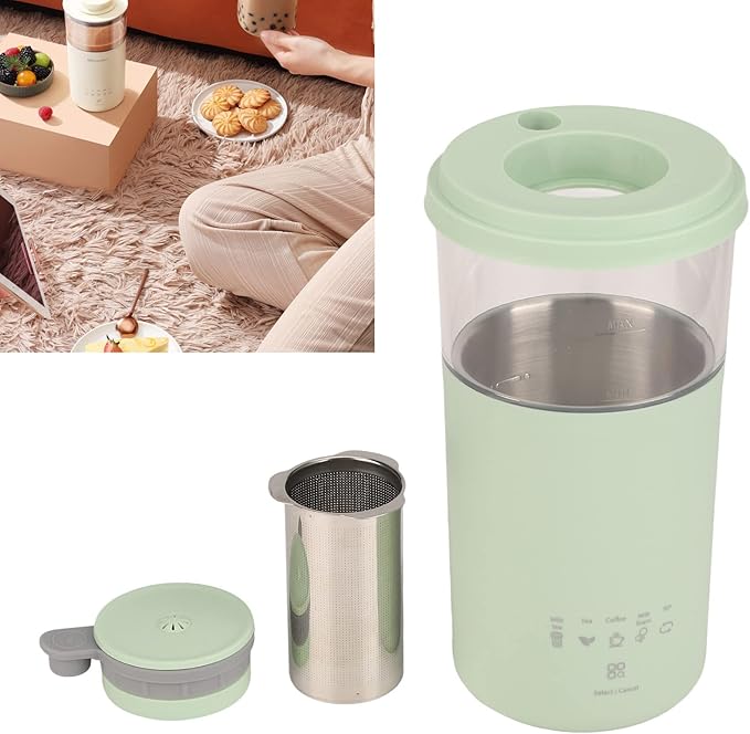 Milk Frother, 350ml Portable Electric Frother for Coffee, Automatic Milk Foamer for Latte Cappuccino Chocolate Milk Tea (Green)