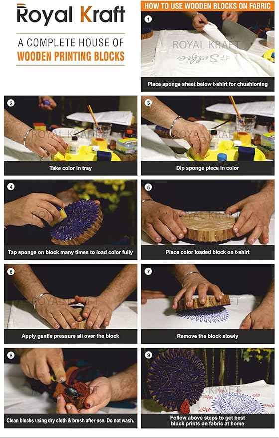 Royal Kraft Assorted Wooden Block Printing Stamps (Set of 25) Bulk01_25