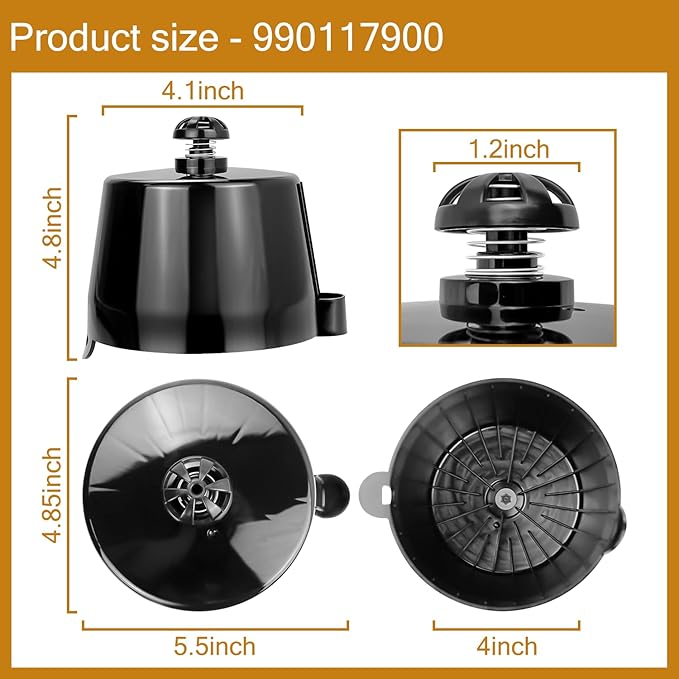 HASMX 990117900 Replacement Filter Brew Basket for Hamilton Beach 2-Way Coffeemaker, Fits Models 49980, 49980A, 49980Z, 49983, 49983S, Plastic Black (1-Pack)
