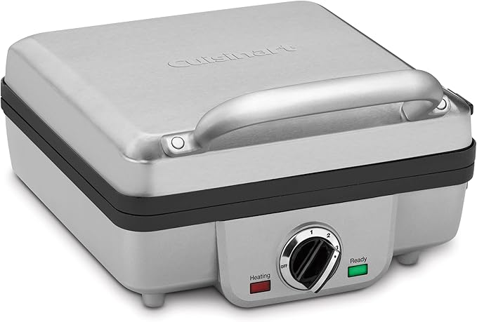 Cuisinart Belgian Waffle Maker with Pancake, Nonstick Plates, 6 Browning Levels, Ready Indicator Lights, Temperature Control, Deep Waffle Pockets, Brushed Stainless, WAF-300NAS