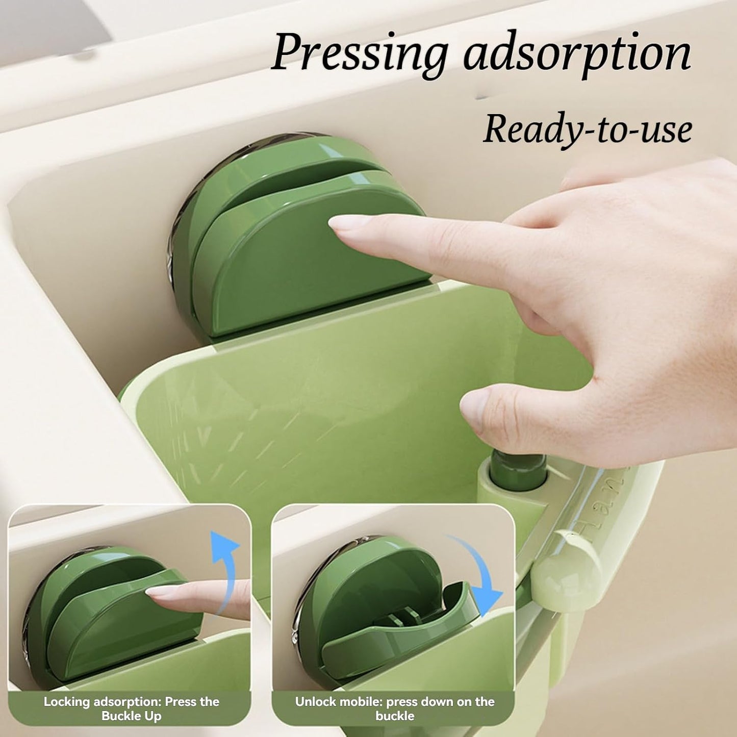 Suction Cup Sink Corner Rack, 2025 Upgraded Automatic Dumping Sink Strainer Basket, Suction Cup Press Sink Drainer Basket, No Drilling Corner Sink Strainer for Food Waste (Mix, 2Pcs)