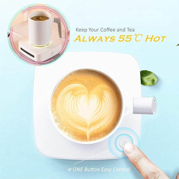 Desktop 2in1 Coffee Warmer Cup Cooler, 131℉ - 46℉ Heating and Cooling Beverage Plate for Coffee Tea Water Milk Beer Cocoa
