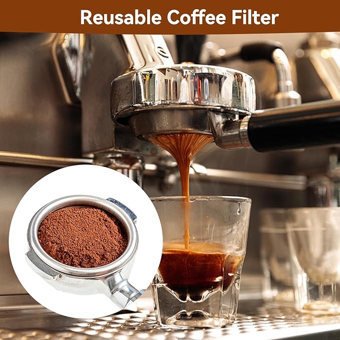 1 Cup 51mm Coffee Filter Basket, Stainless Steel Pressurized Mesh Coffee Filters Bottomless Portafilter Coffee Machines Accessories for Semi-Automatic Coffee Machine Series (1 Cup)