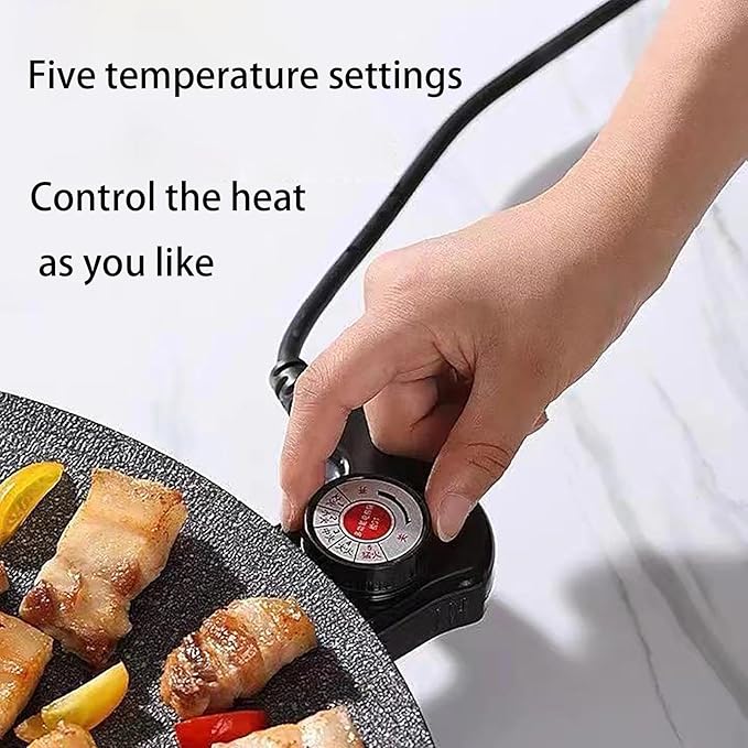 Indoor Grills Electric Smokeless – Nonstick Electric Griddle for Indoor Use, Fast-Heating Compact & Versatile Cooking for Steaks, Pancakes, and BBQ (15.7inch)