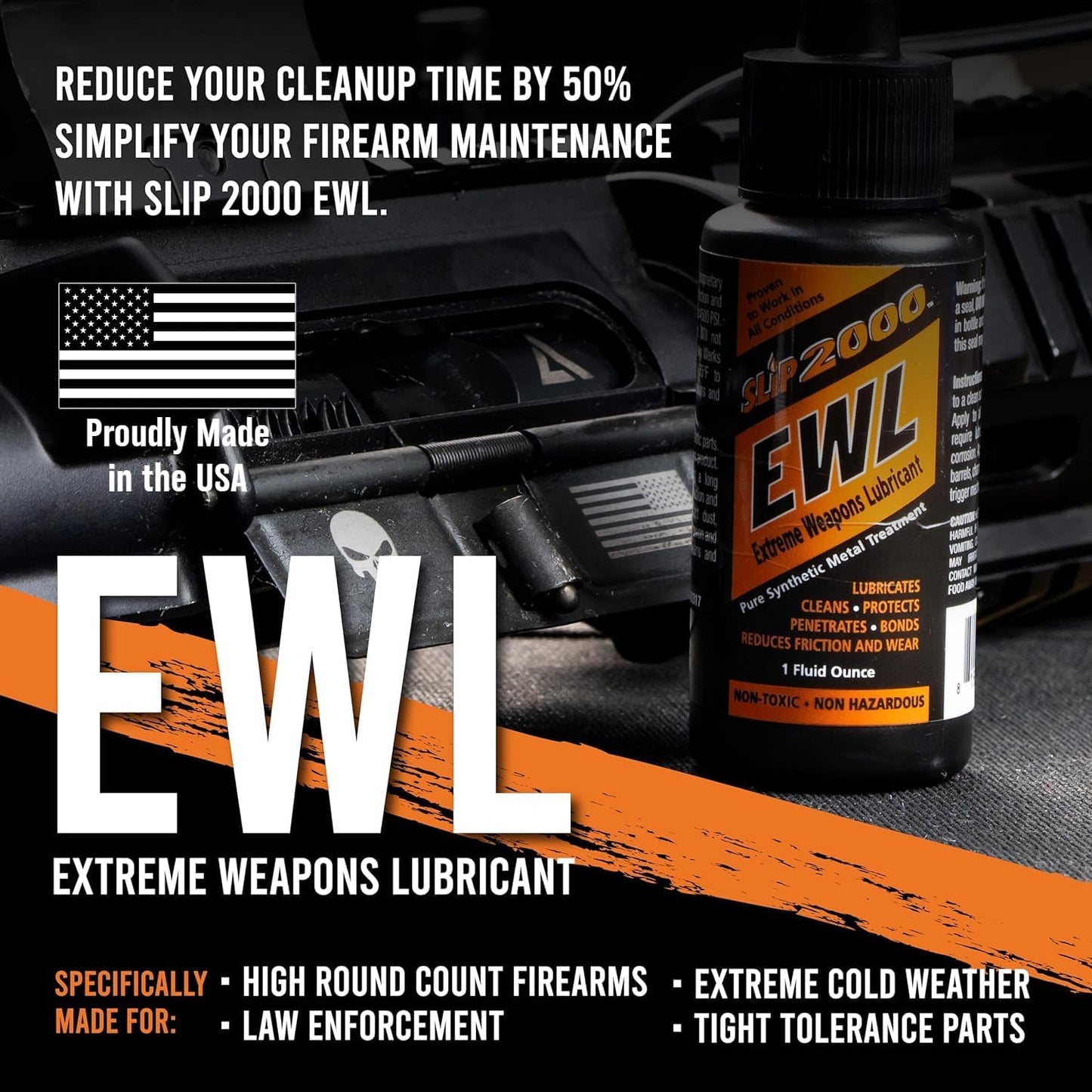 Slip 2000 EWL (Extreme Weapons Lubricant) Buddy Pack, Set of 4 oz & 1 oz Squeeze Bottle with Needle Tip Applicator, 100% Pure Synthetic CLP, Gun Lubricants for Peak Performance